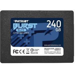 SSD|PATRIOT|Burst Elite|240GB|SATA 3.0|3D NAND|Write speed 320 MBytes/sec|Read speed 450 MBytes/sec|2,5"|TBW 100 T